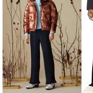 Scotch and Soda - Plissé Pleated Wide Leg Pants - XS